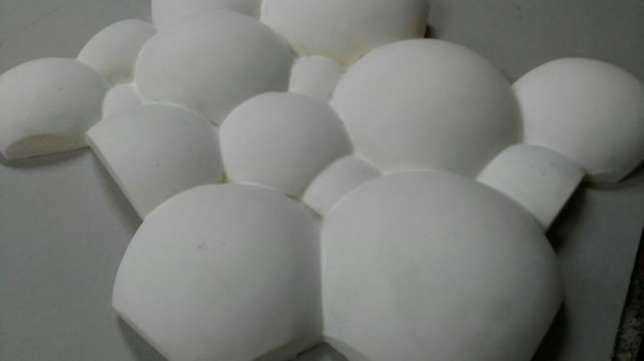 3d Panel Plastic mold Balls for making Gypsum and Concrete Panels. Set of 4 molds.