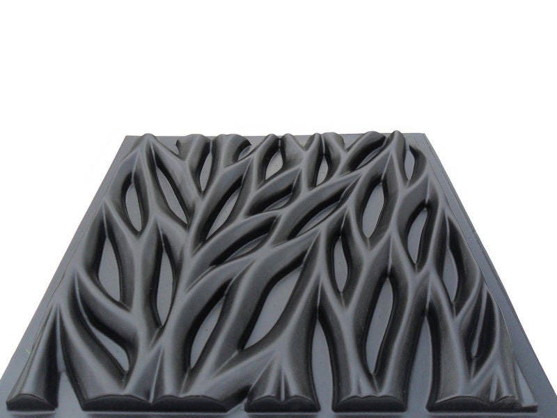 3d Panel Plastic mold Twigs for making Gypsum and Concrete Panels. Set of 4 molds.