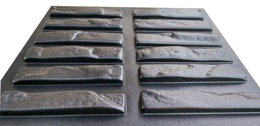 set of 4 Plastic molds for the manufacture of artificial stone old brick