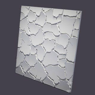 3d Panel Plastic mold Bark for making Panels from gypsum and concrete. Set of 4 molds.