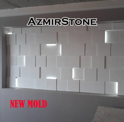 Polyurethane LED Squares 3D Panel mould, mold for making 3D LED Panels from gypsum and concrete. AzmirStone