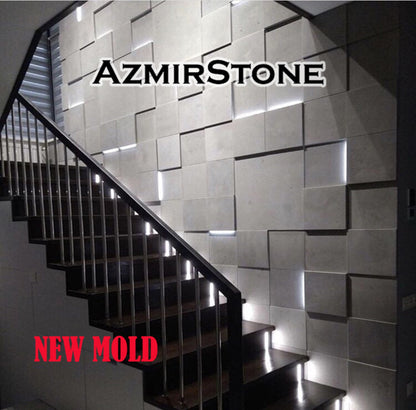 Polyurethane LED Squares 3D Panel mould, mold for making 3D LED Panels from gypsum and concrete. AzmirStone