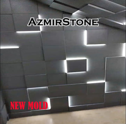 Polyurethane LED Squares 3D Panel mould, mold for making 3D LED Panels from gypsum and concrete. AzmirStone