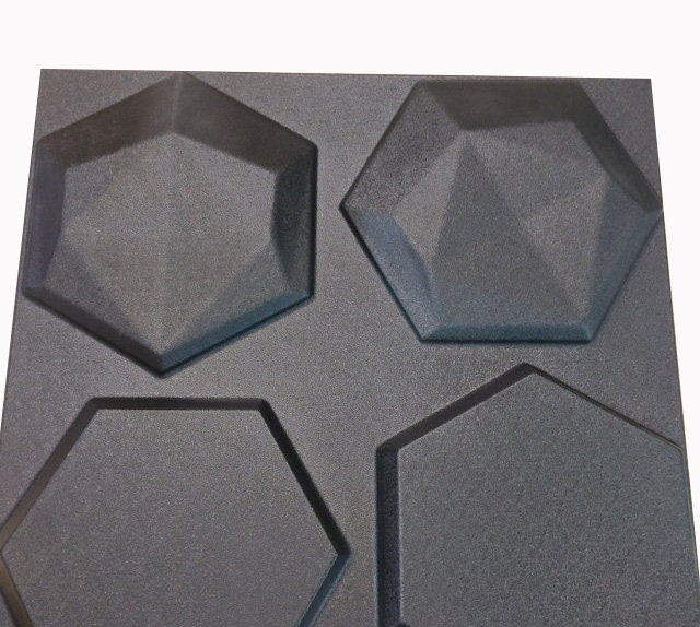 3d Panel Plastic mold Hexagons for making Gypsum and Concrete Panels. Set of 4 molds.